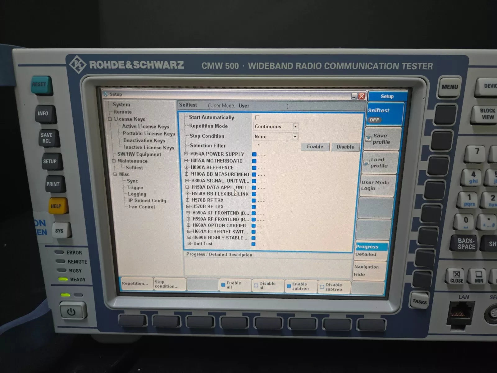 R&S CMW500 Wideband Radio Communication Tester with Options (101400)