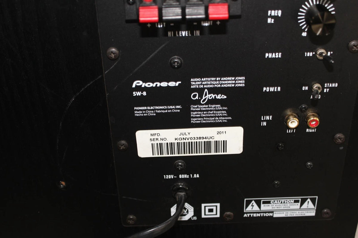 Pioneer SW-8 Andrew Jones 100W 8" Subwoofer - Free Shipping.