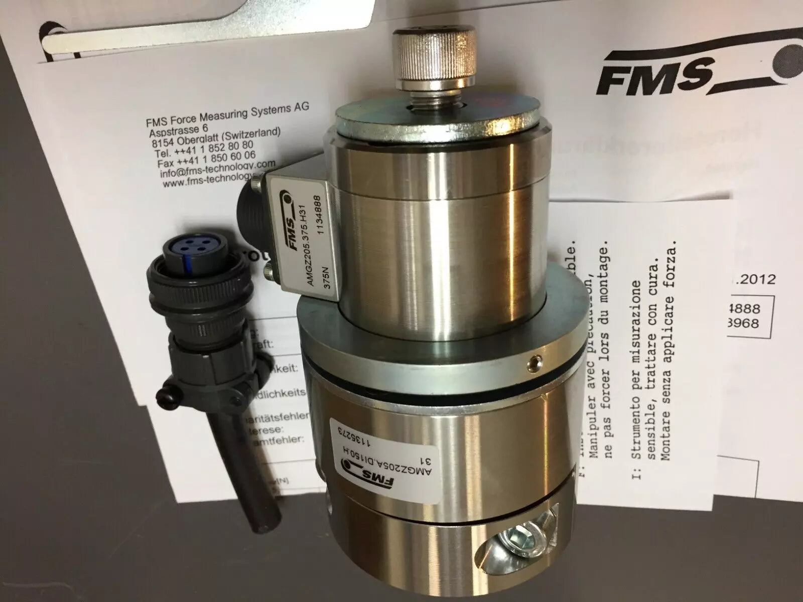 FMS AMGZ205-375-H31 & AMGZ205A-D1150 Force Sensor & Transducer