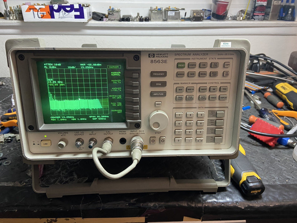 HP Agilent 8563E Spectrum Analyzer 20 Hz- 26.9/50 Ghz +! opts 6,7 mixers avail.
