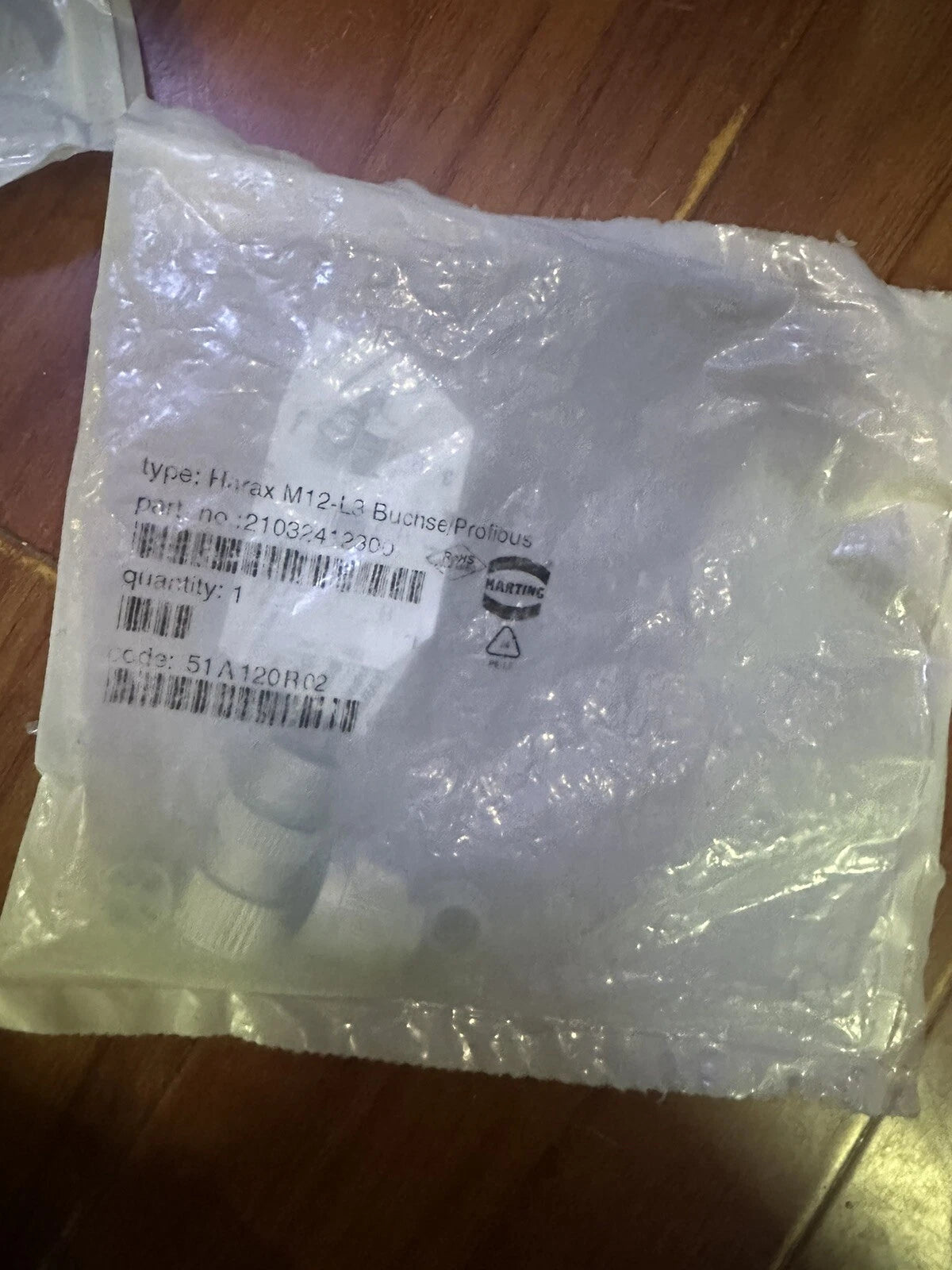 Harting Buchse Profibus M12-L3 Part No 21032412300 New OVP