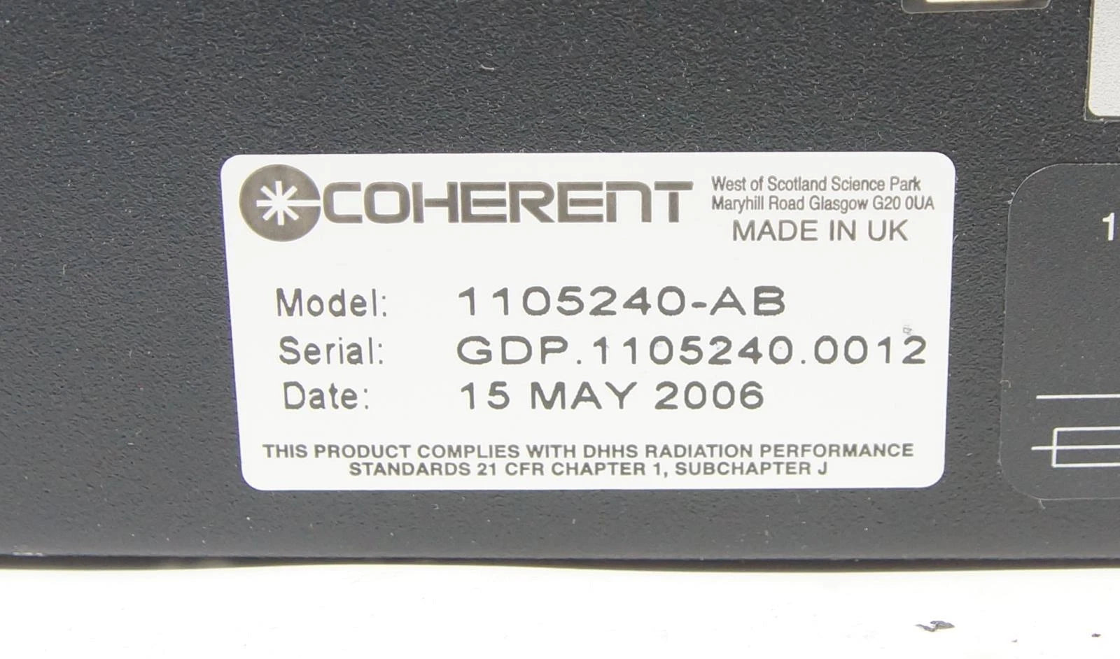Coherent MRU X1 Air Recurculator for Chameleon Ti Sapphire Laser 1105240-AB