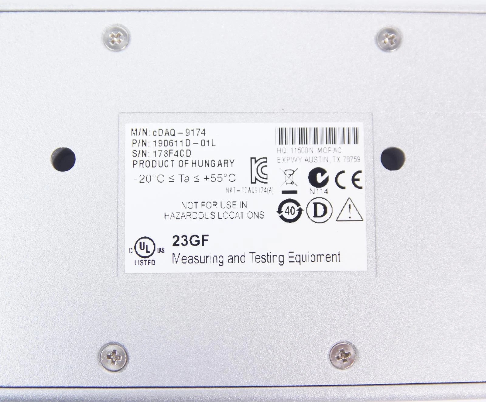 National Instruments NI cDAQ-9174 USB CompactDAQ Chassis, 4-Slot