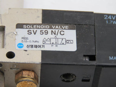 SMC SV59N/C Solenoid Valve 24V DC 1.7W AV