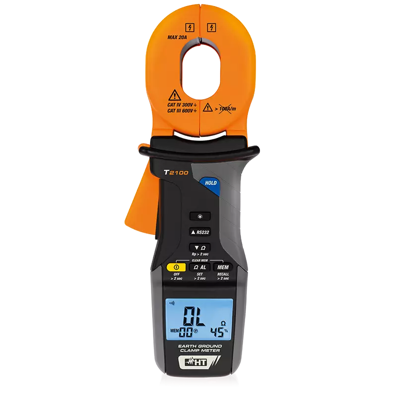 HT Instruments T2100 Clampmeter Earth Ground Resistance Without Rods Clamp Meter