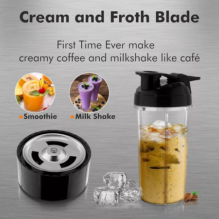 Cookwell Bullet Mixer Grinder with 5 Jars & 3 Blades, Silver - Copper, 600 Watts