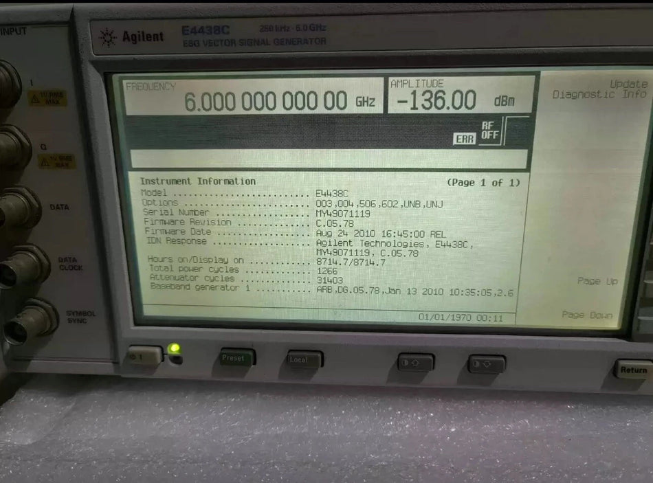 Agilent E4438C 6G Signal Generator with High Frequency Accuracy
