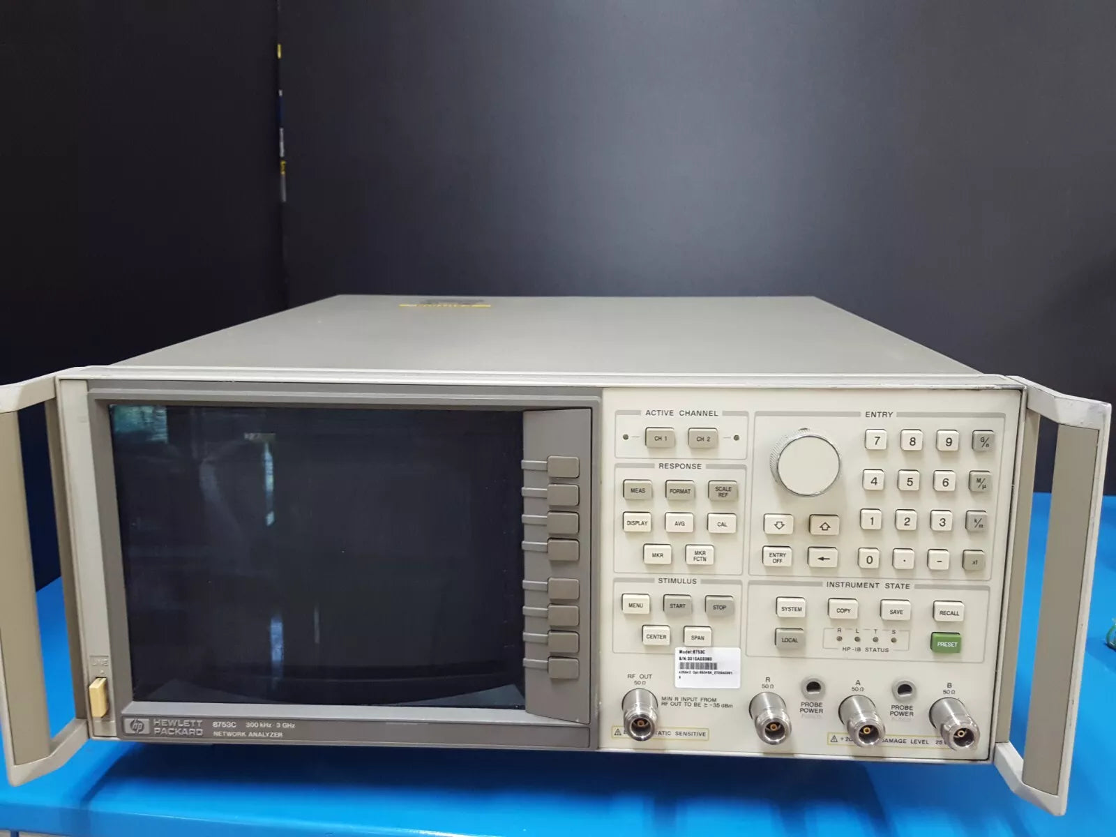 HP 8753C 3GHz Network Analyzer with 85046A 3GHz S-Parameter
