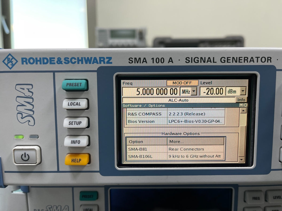 Rohde &amp; Schwarz SMA100A 9kHz - 6GHz Analog Signal Generator _ 101749