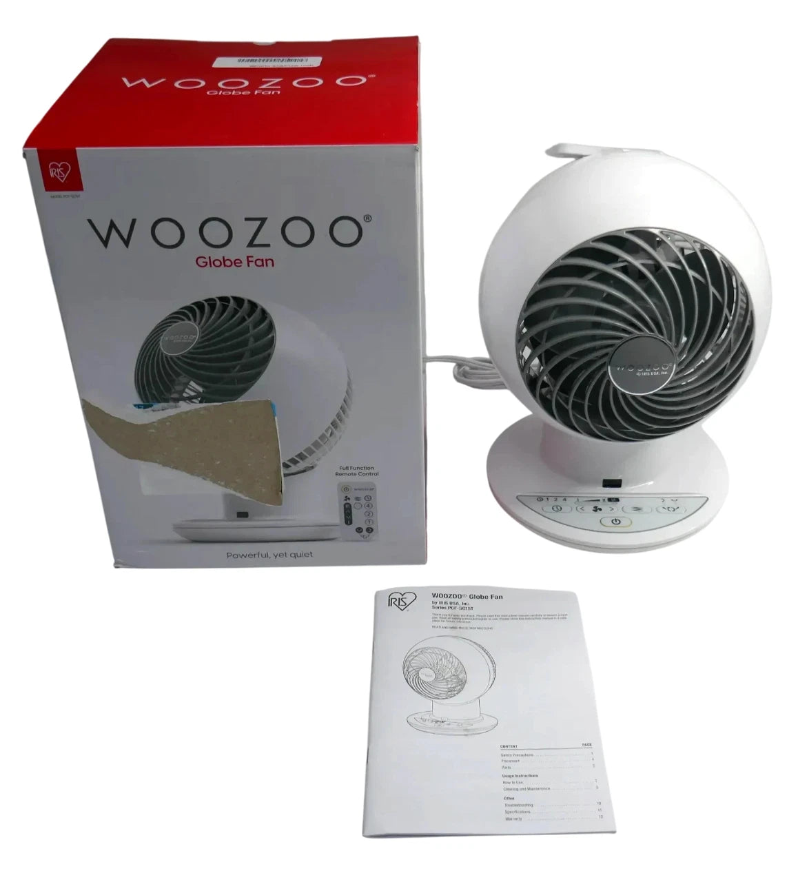WOOZOO PCF-SC15T Oscillating Fan with Remote Control - White