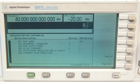 Agilent E8257D PSG 250kHz-40GHz Analog Signal Generator OPT 007 1E1 1EA 540 UNT