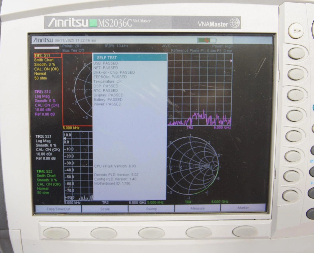Anritsu MS2036C VNA Master 9MHz to 9GHz Vector Network Analyzer OPT 2/10/15