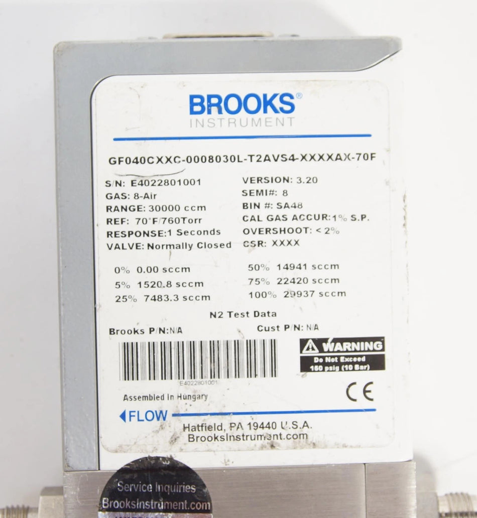 Brooks Instrument GF040CXXC N2 Gas GF Series Thermal Mass Flow Controller