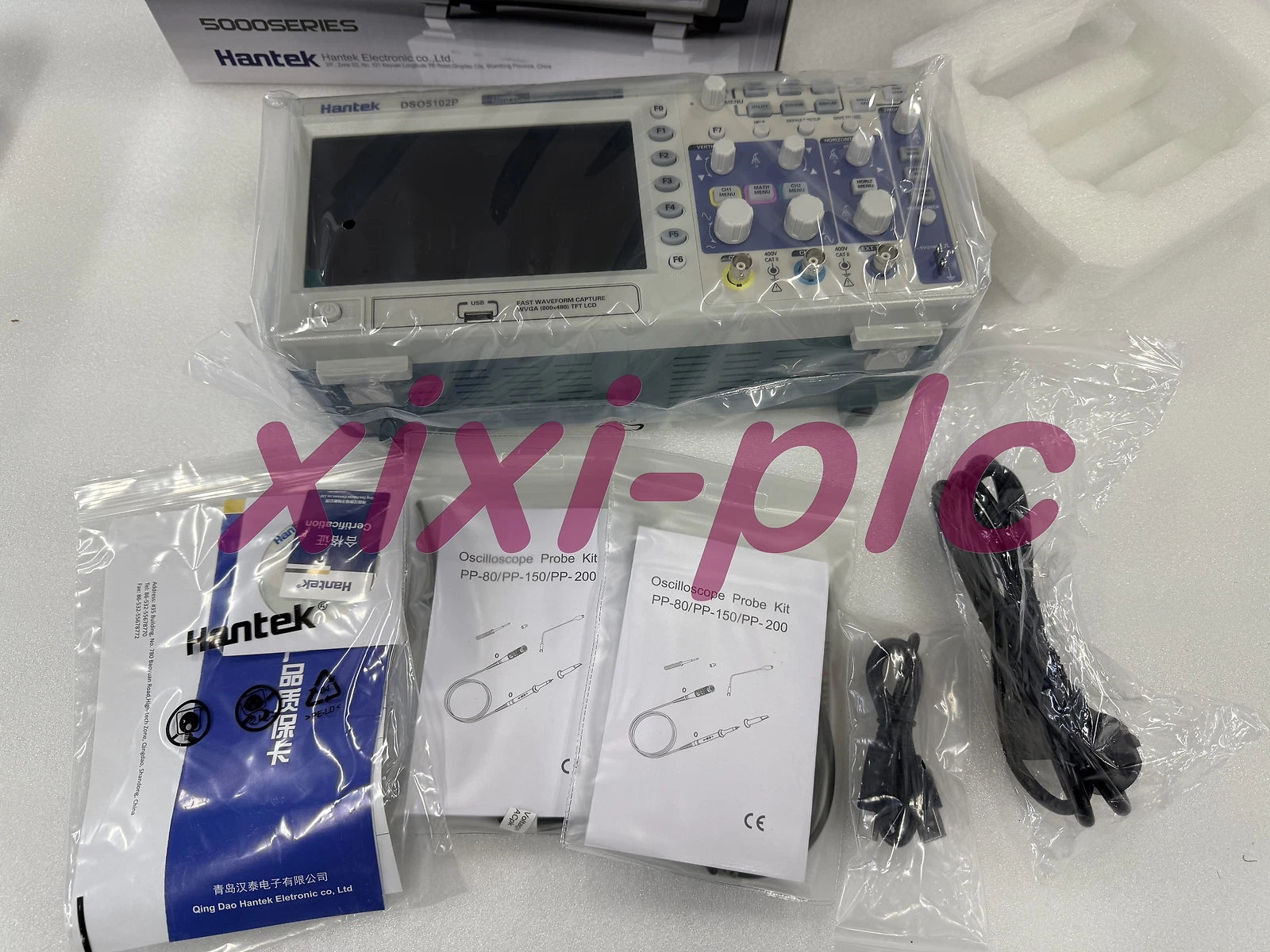 Hantek DSO5102P USB 1Gsa/s 100MHz Digital Oscilloscope 7'' TFT Display 2CH