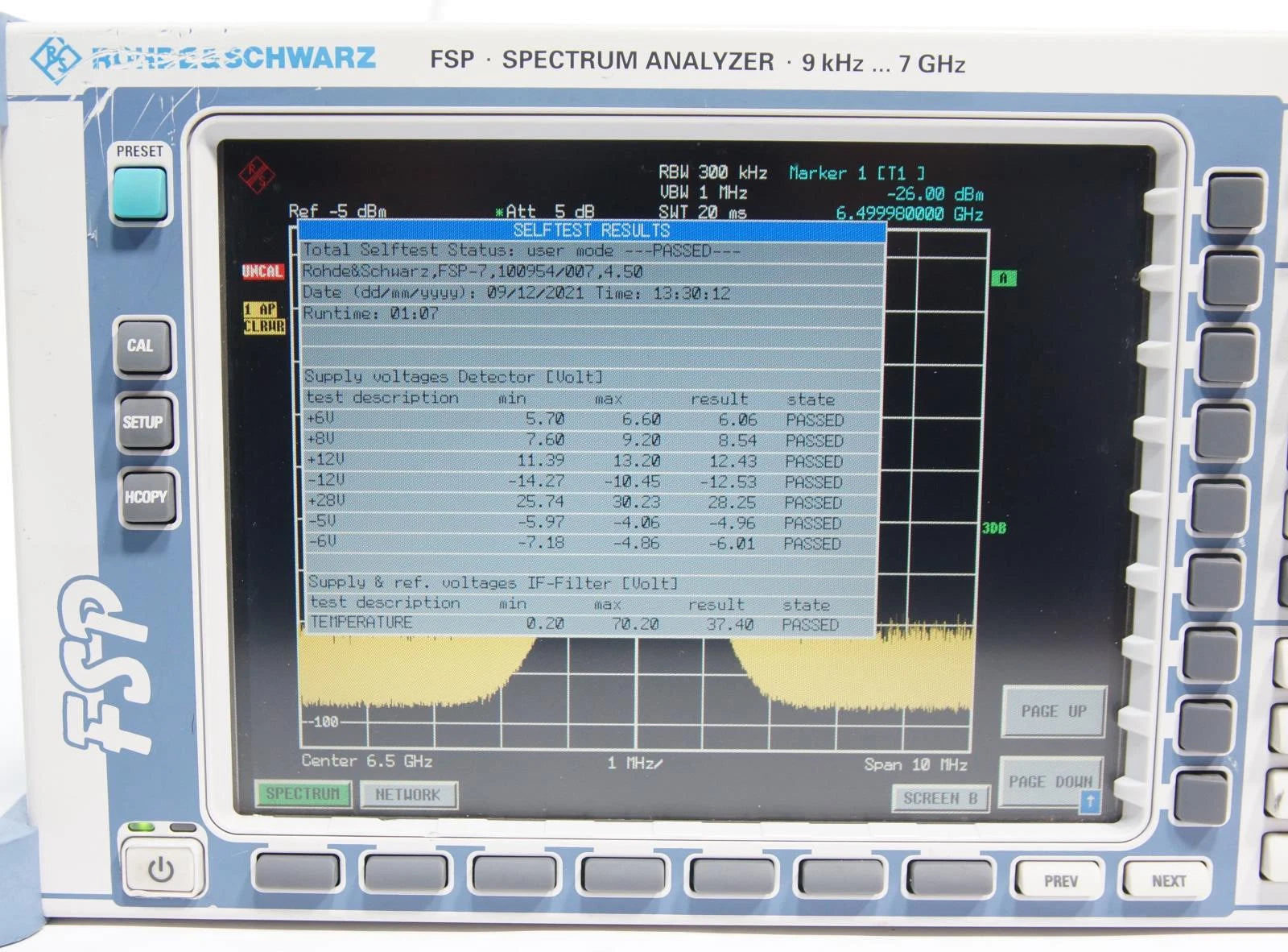 Rohde & Schwarz FSP7 Spectrum Analyzer 9 kHz- 7 GHz 1164.4391.07 with Options