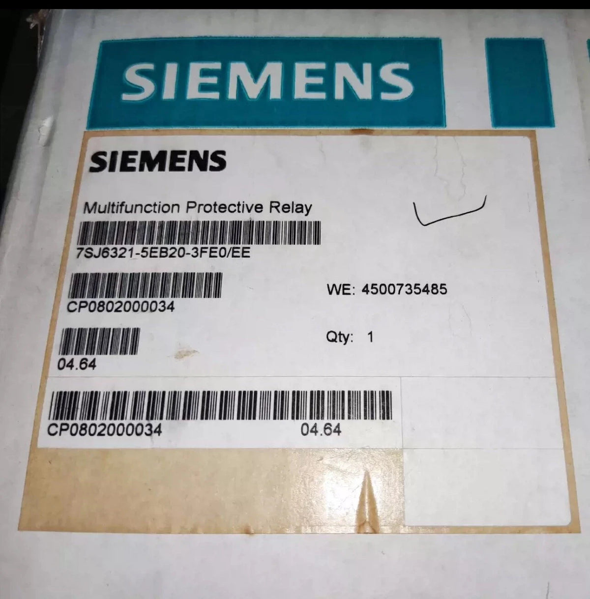 Siemens 7SJ6321-5EB20-3FE0/EE: Protection Relay Device