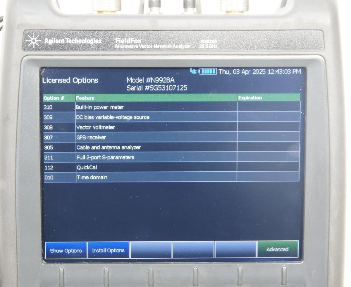 Agilent N9928A FieldFox 26.5GHz RF Microwave Cable Antenna Combination Analyzer