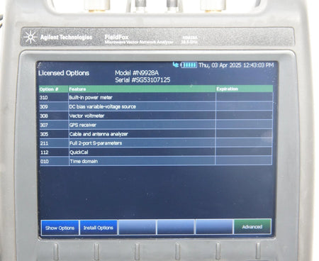 Agilent N9928A FieldFox 26.5GHz RF Microwave Cable Antenna Combination Analyzer