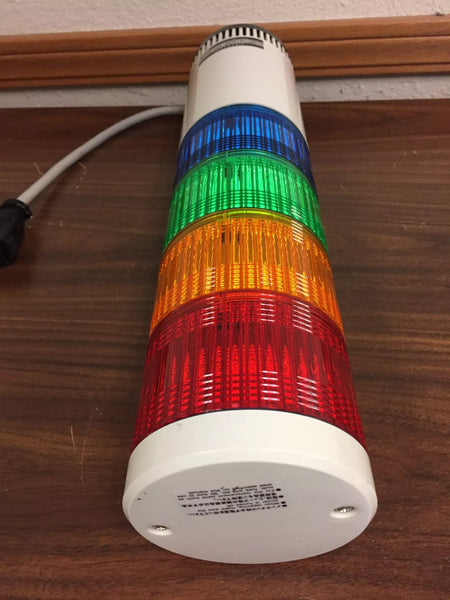 Patlite LGEBC-FB Flashing Light with Audible Alarm Signal Tower and 1m Pole, 24V 2W