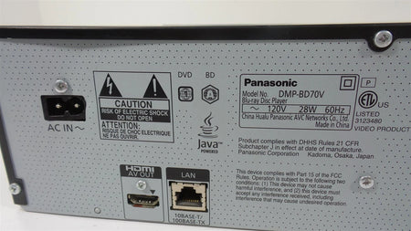 Panasonic DMP-BD70V Blu-ray/VCR/VHS Combo Media Player -  No Remote
