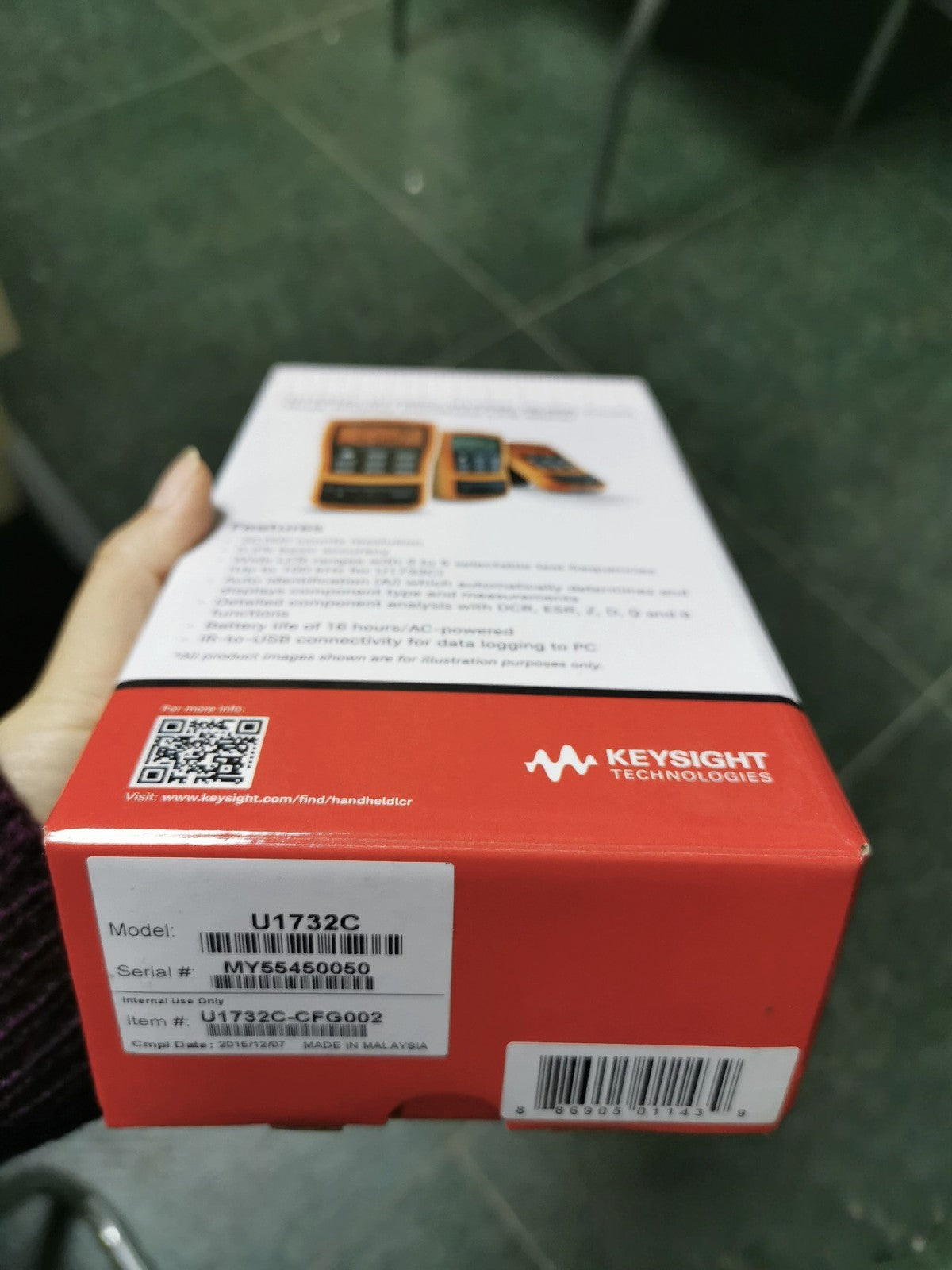 Keysight U1732C Handheld LCR Meter with Multiple Test Frequencies