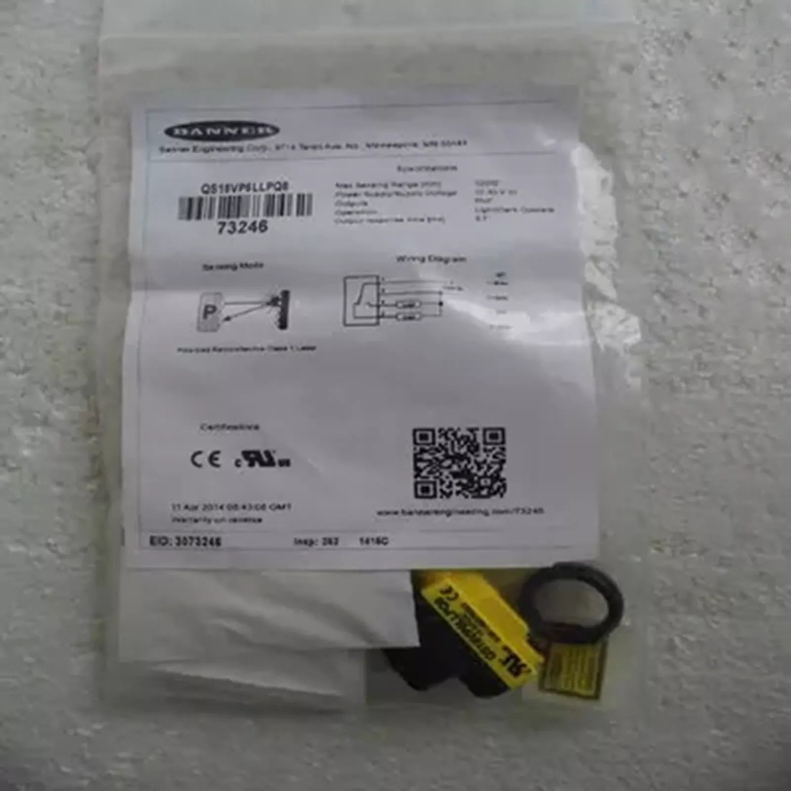 One Banner QS18VP6LLPQ8 Photoelectric Sensor with Expedited Shipping