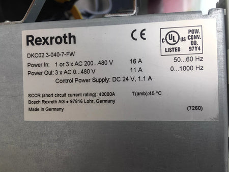 DKC02.3-040-7-FW Industrial Servo Drive Controller