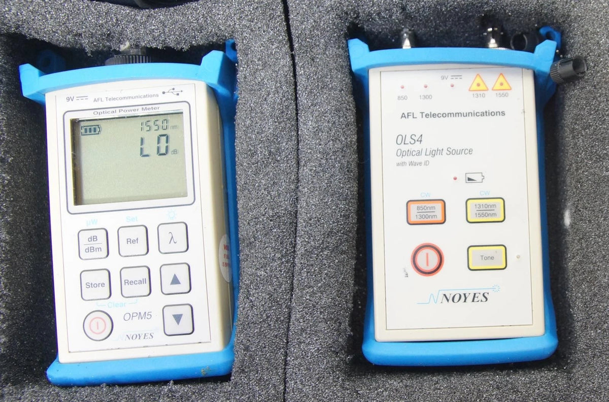 AFL Noyes OPM5 Optical Power Meter w OLS4 Optical Light Source
