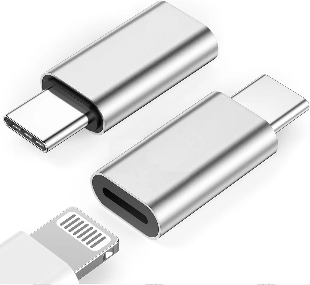 Apple MFi Certified Lightning to USB-C Adapter for Fast Charge & Sync