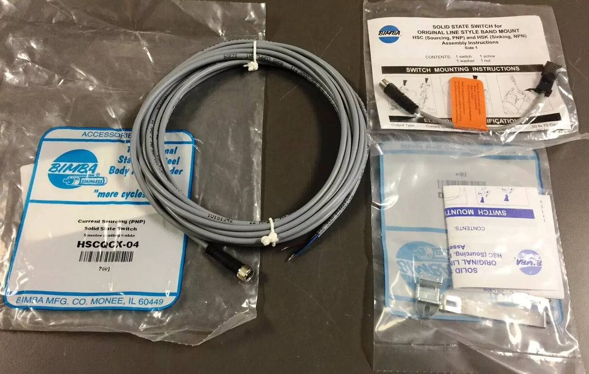 BIMBA HSCQCX-04 Solid State Magnetic Sensor PNP with 20ft Mating Cable