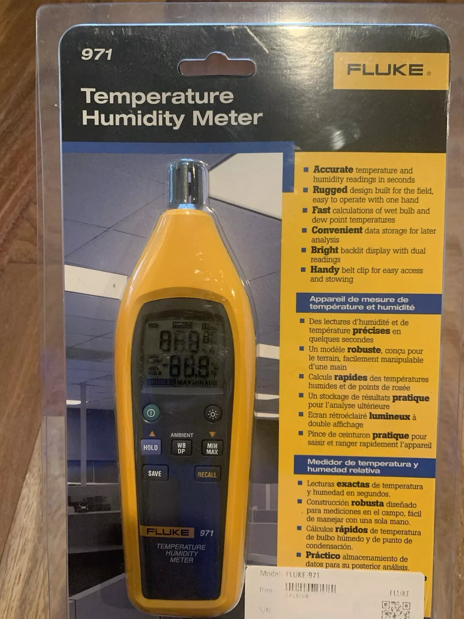 Fluke 971 Temperature Humidity Meter NEW6
