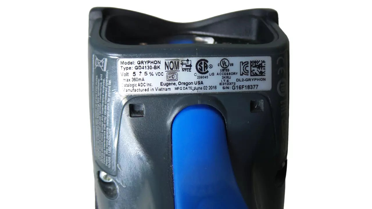 LOT of 4 Datalogic Gryphon GD4130-BK USB Barcode Scanner Bundle