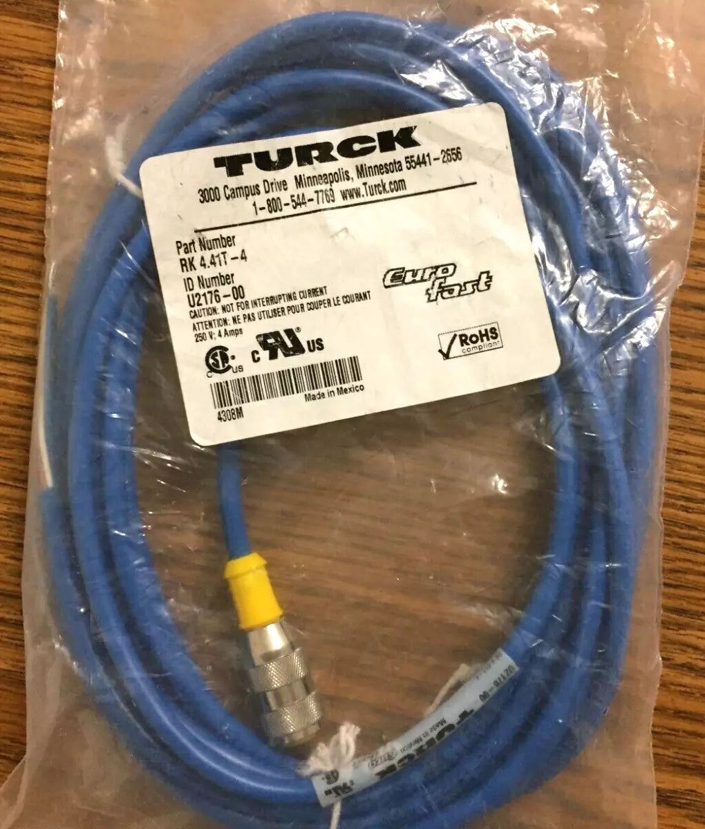 Turck RK 4.41T-4 Female EuroFast Cordset U-2176-00
