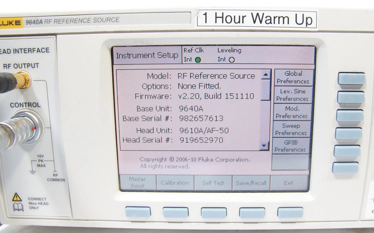 Fluke 9640A RF Reference Source 10Hz to 4GHz