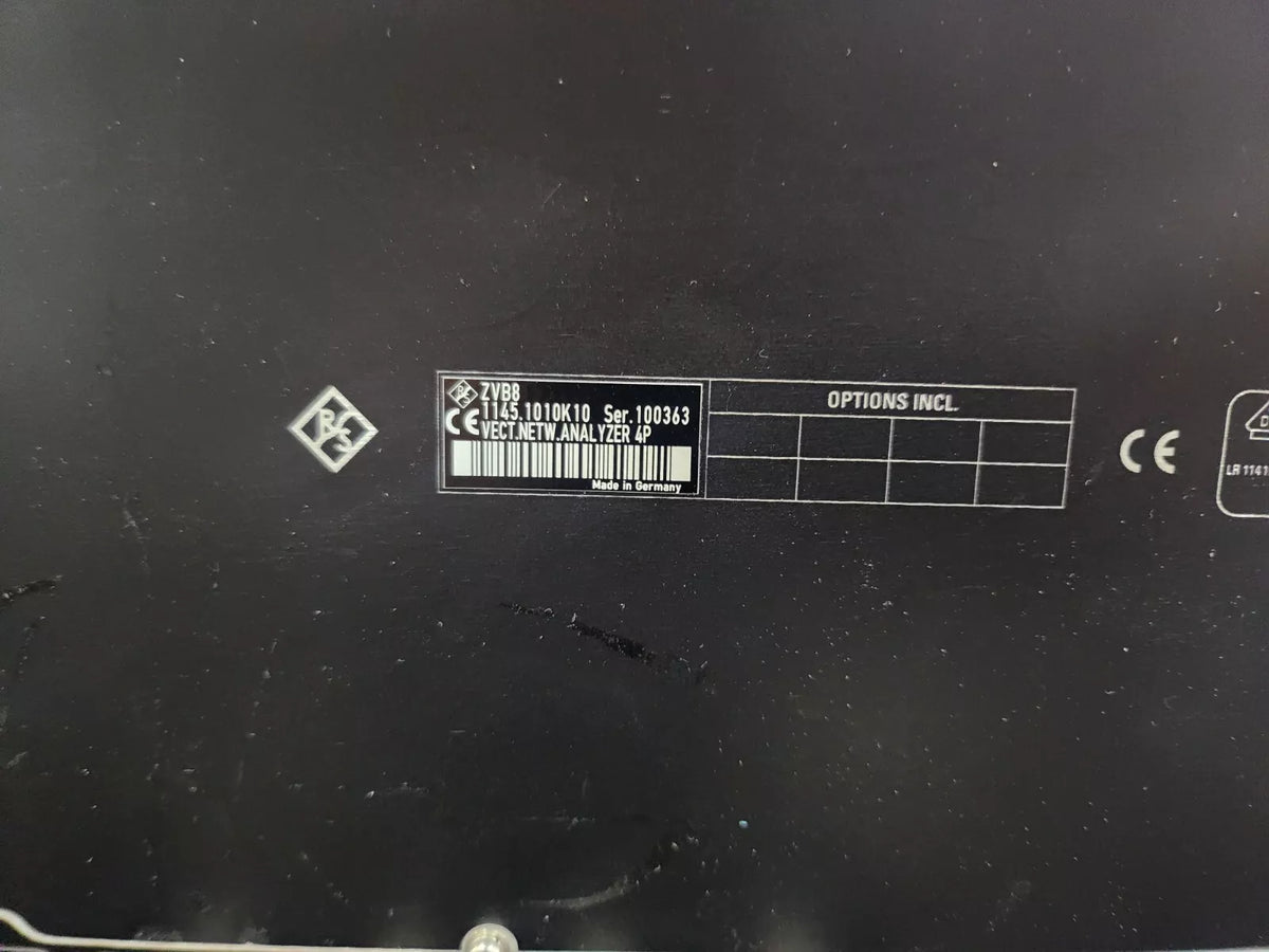R&S ZVB8 Vector Network Analyzer 300 kHz to 8 GHz As-is (0363)