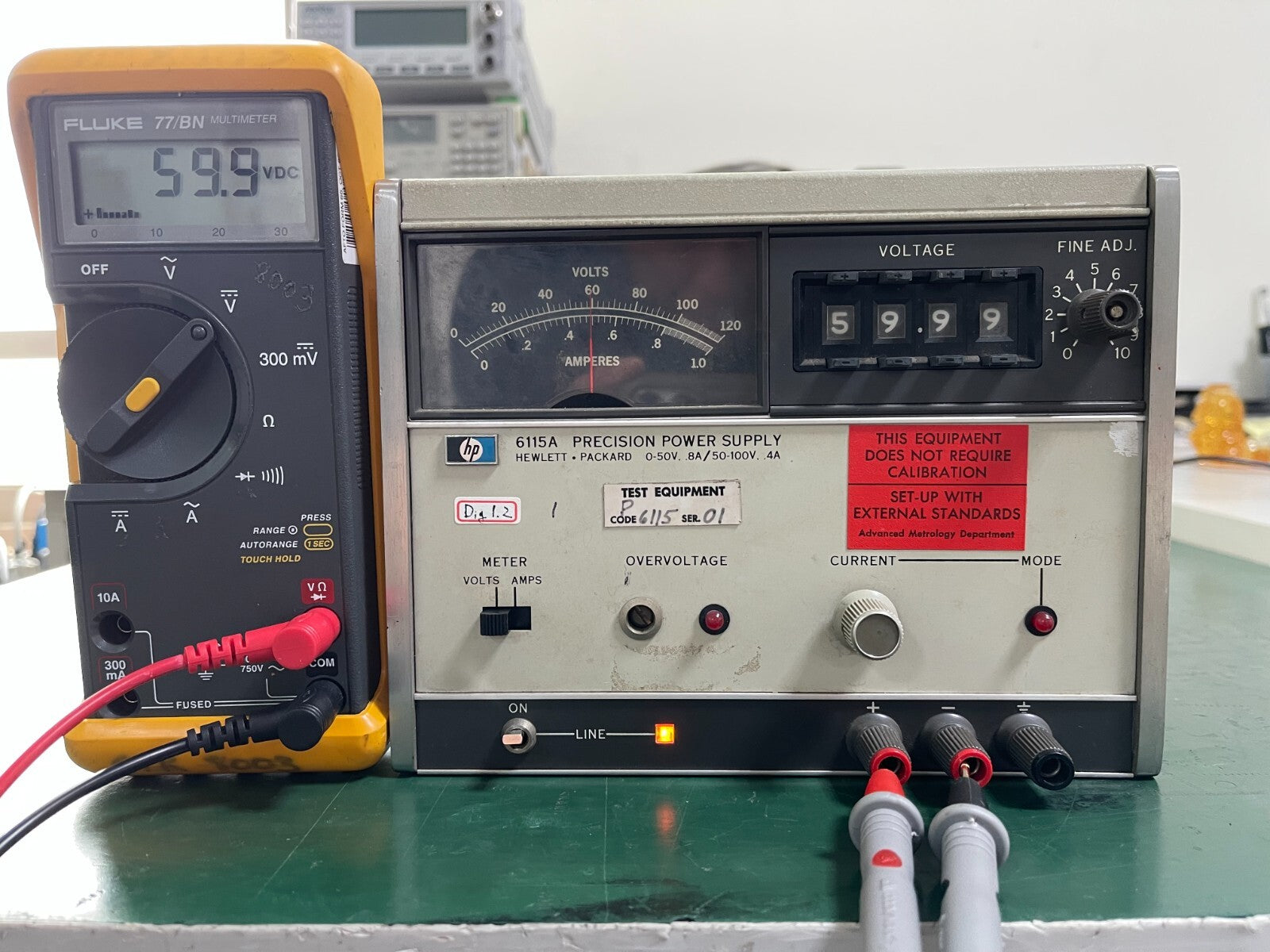 HP 6115A Precision power supply 0-50V @ 0.8A, 50-100V @ 0.4A - XG eqpt