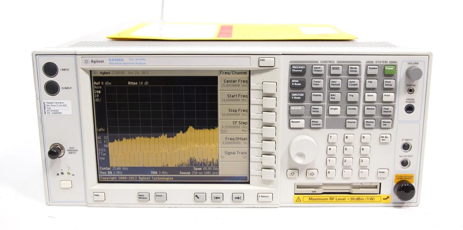 Agilent Keysight E4448A 3Hz - 50GHz PSA Series Spectrum Analyzer CALIBRATED