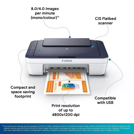 Canon Pixma MG2577s All-in-One Inkjet Colour Printer (Blue/White)