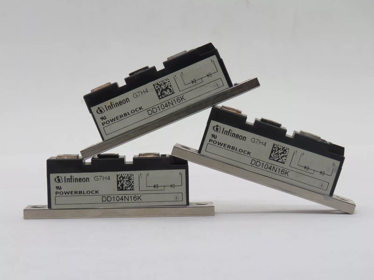 Set of 3 Infineon DD104N16K Diode Module 1 Pair Series 1.6KV 104A