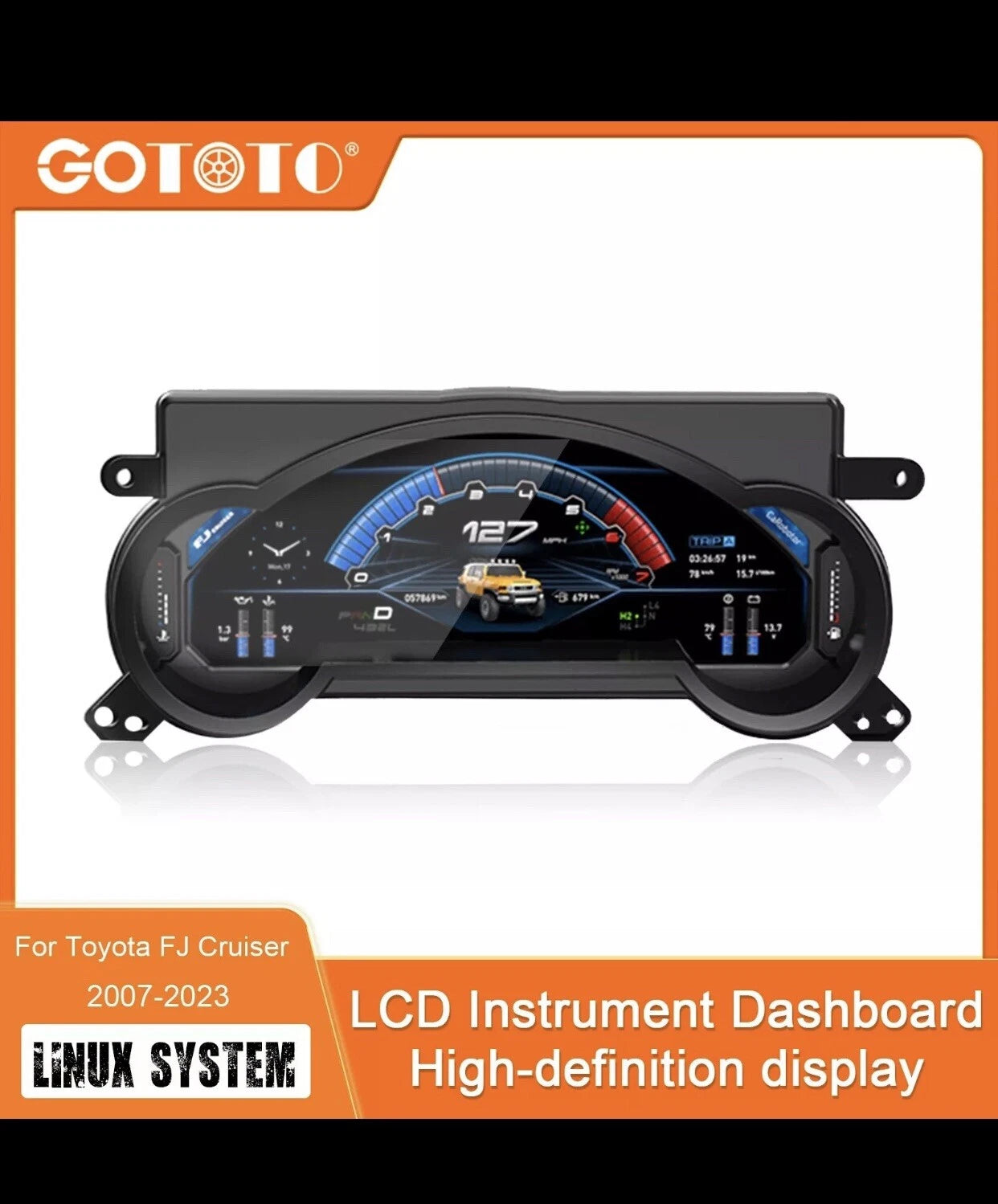 For Toyota FJ Cruiser 07-21 Digital LCD Instrument Cluster Speedometer Dashboard