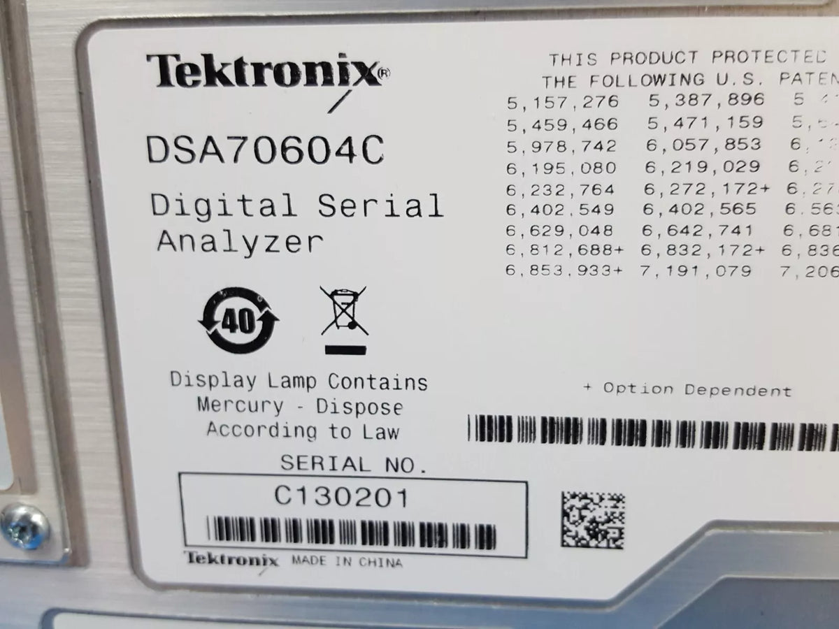 Tektronix DSA70604C: Digital Serial Analyzer with 2XL MTH PTH1 ASM STU TDSPTD (0201)