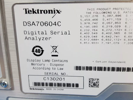 Tektronix DSA70604C: Digital Serial Analyzer with 2XL MTH PTH1 ASM STU TDSPTD (0201)