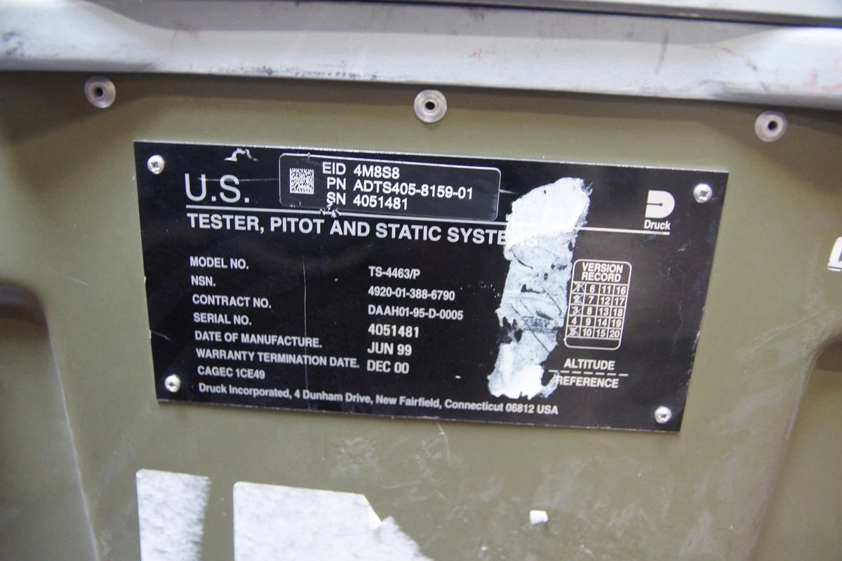 Druck ADTS405 Air Data Static Pitot Tube Airspeed Altimeter Test System