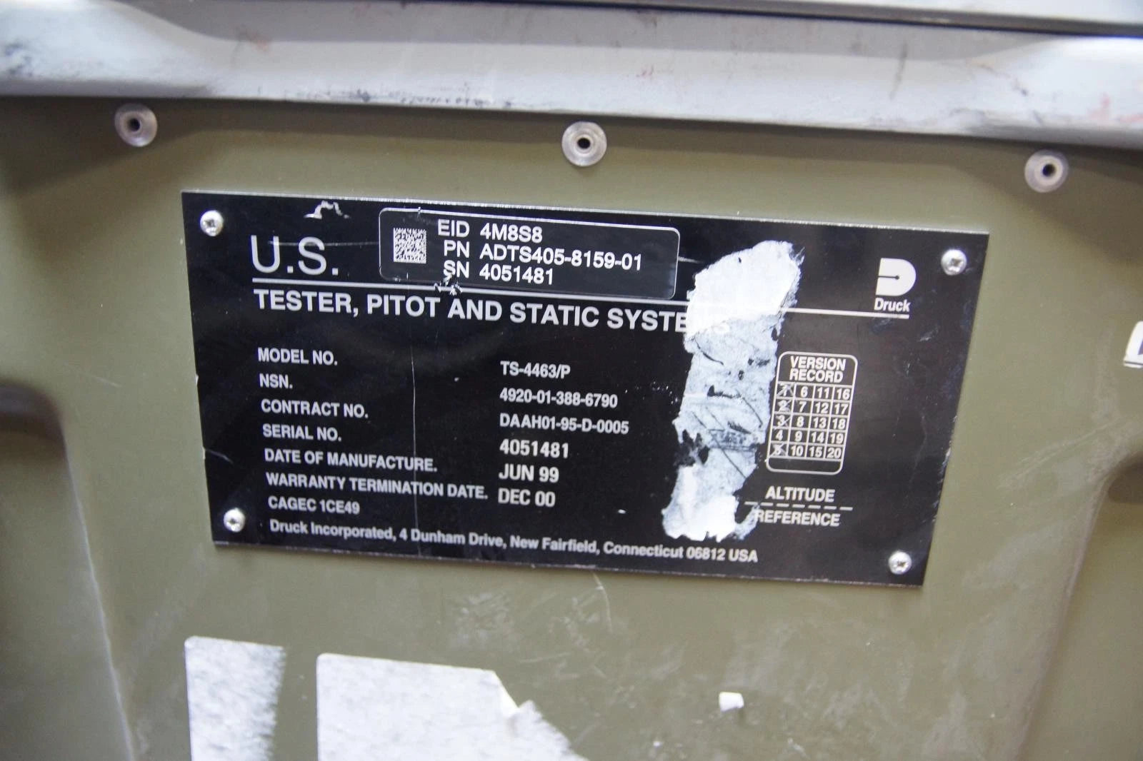 Druck ADTS405 Air Data Static Pitot Tube Airspeed Altimeter Test System