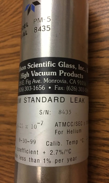 Wilson Scientific PM-5 Helium Leak Standard 6.23 x 10⁻7 Leak Rate