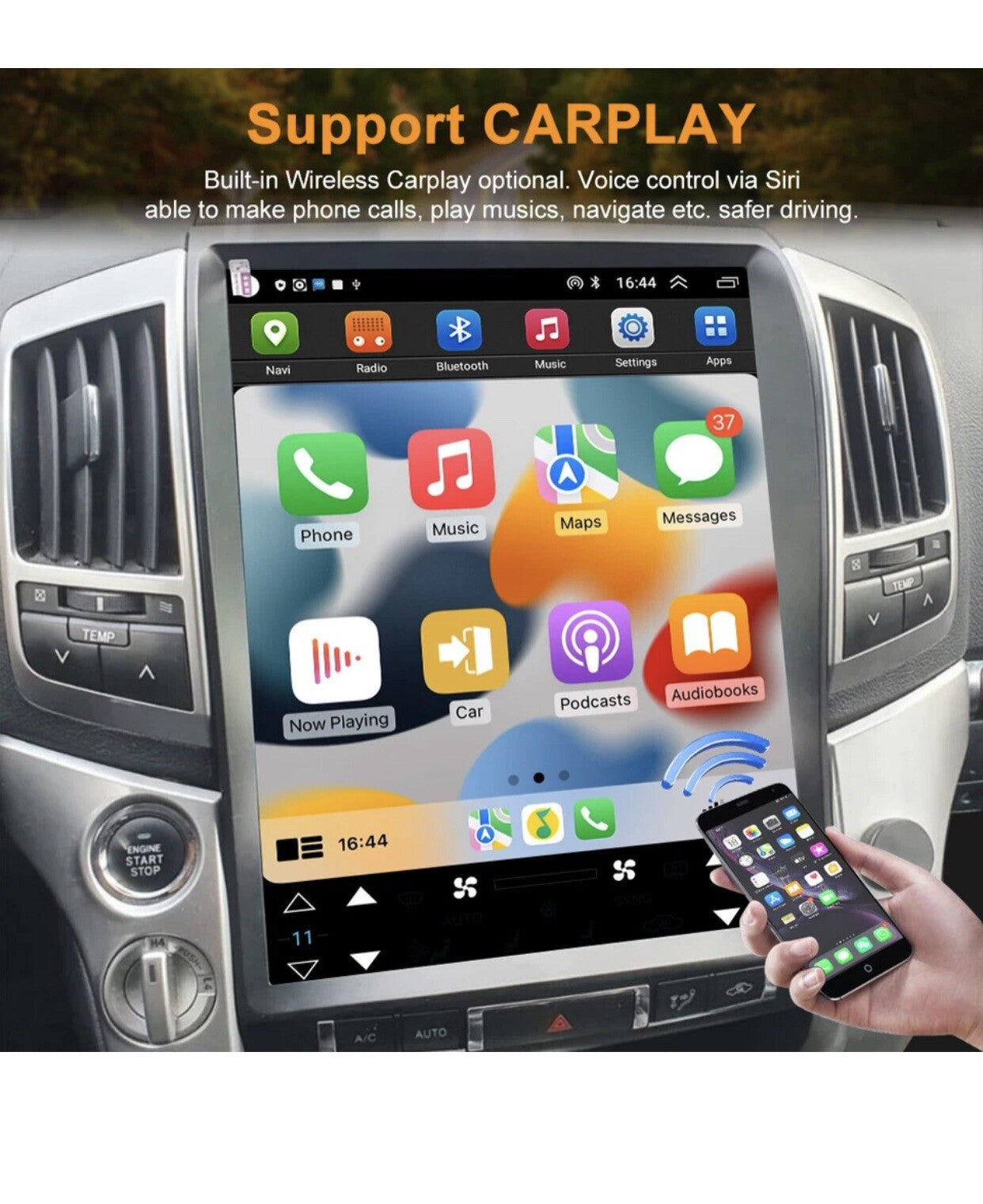 Tesla Android 14 Car Radio for Toyota Land Cruiser LC200 2008-2015