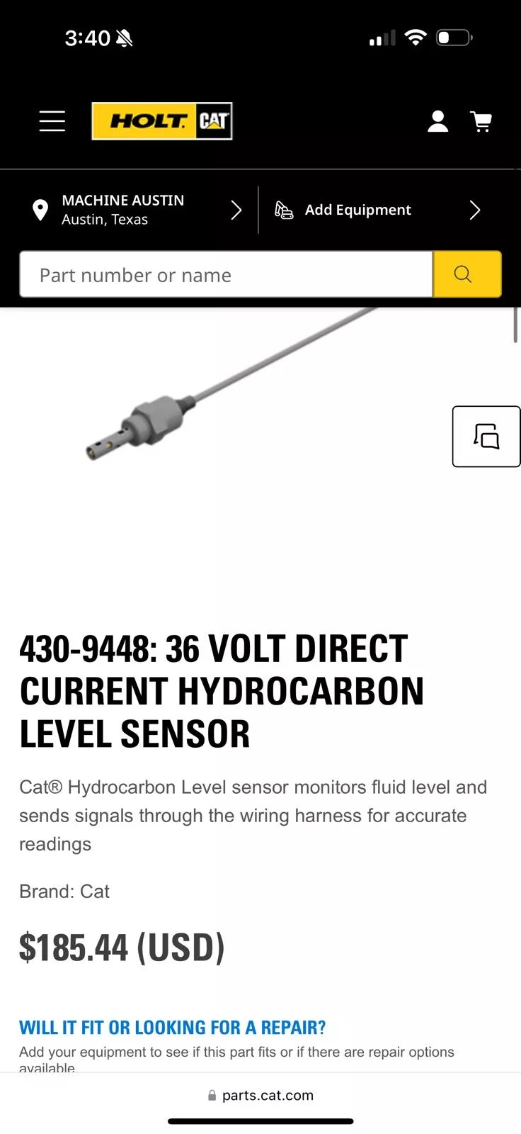 CAT 430-9448 36 Volt Direct Current Hydrocarbon Level Sensor