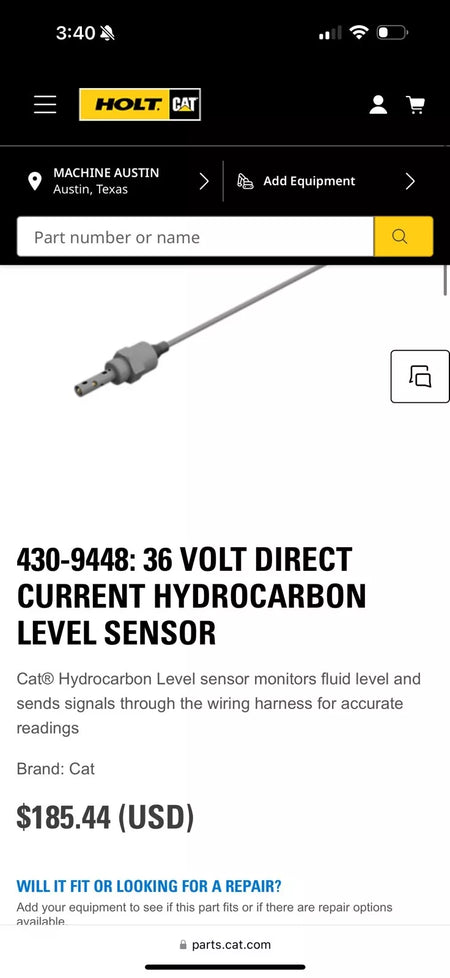 CAT 430-9448 36 Volt Direct Current Hydrocarbon Level Sensor