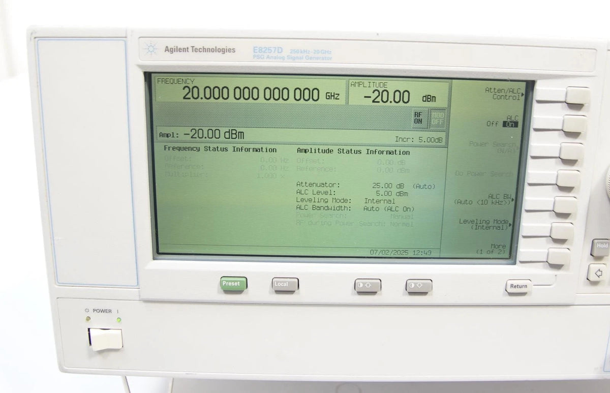 Agilent E8257D PSG 250kHz -20GHz Analog Signal Generator 007 1E1 1ED 520 UNT UNU