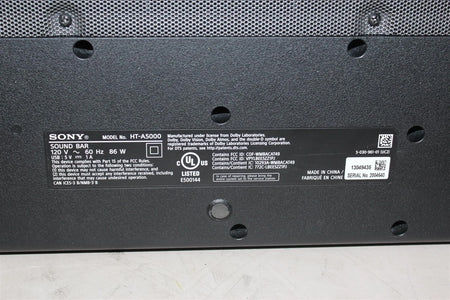 Sony HT-A5000  Channel Soundbar Only- Free shipping